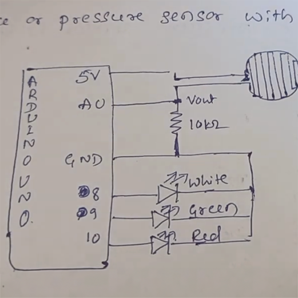 We found a tutorial that used a different sensor but also displayed data with LED lights, which aligned with our goal for this activity. It helped us set up the Arduino with both the LED lights and our sensor.