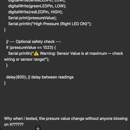 Since our setup had worked earlier but failed this time, we suspected we might have accidentally changed something in the code. We used ChatGPT to help troubleshoot the code and identify the issue.